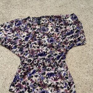 Susie Rose floral sheer top XL